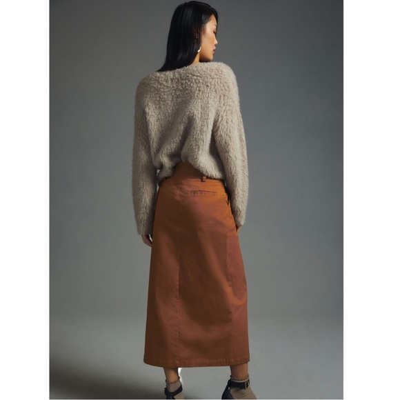 by Anthropologie Bronze Maxi Column Wrap Skirt Sz 8 - Picture 2 of 13